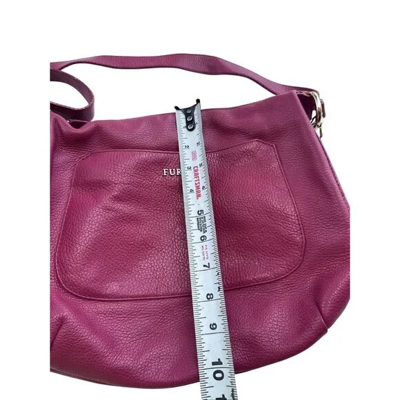 Furla Magenta Pebbled Leather Shoulder Bag - Picture 8 of 11
